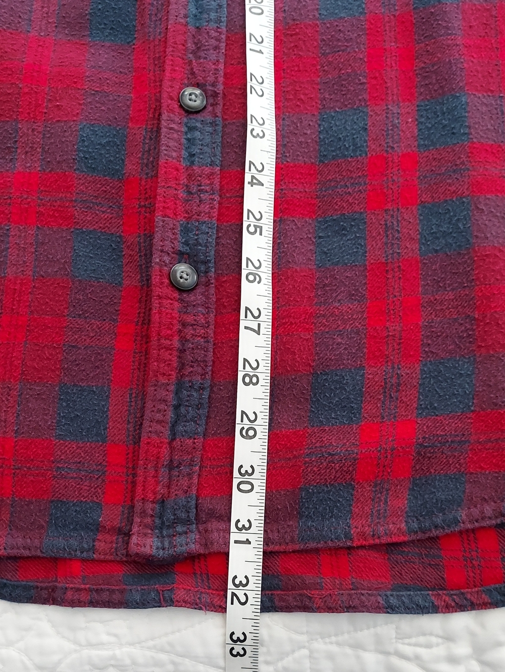 Sonoma Men's Navy & Red Plaid Button-Down Fleece Shirt Chest Pockets Size 2XLT▪︎ - Picture 9 of 9